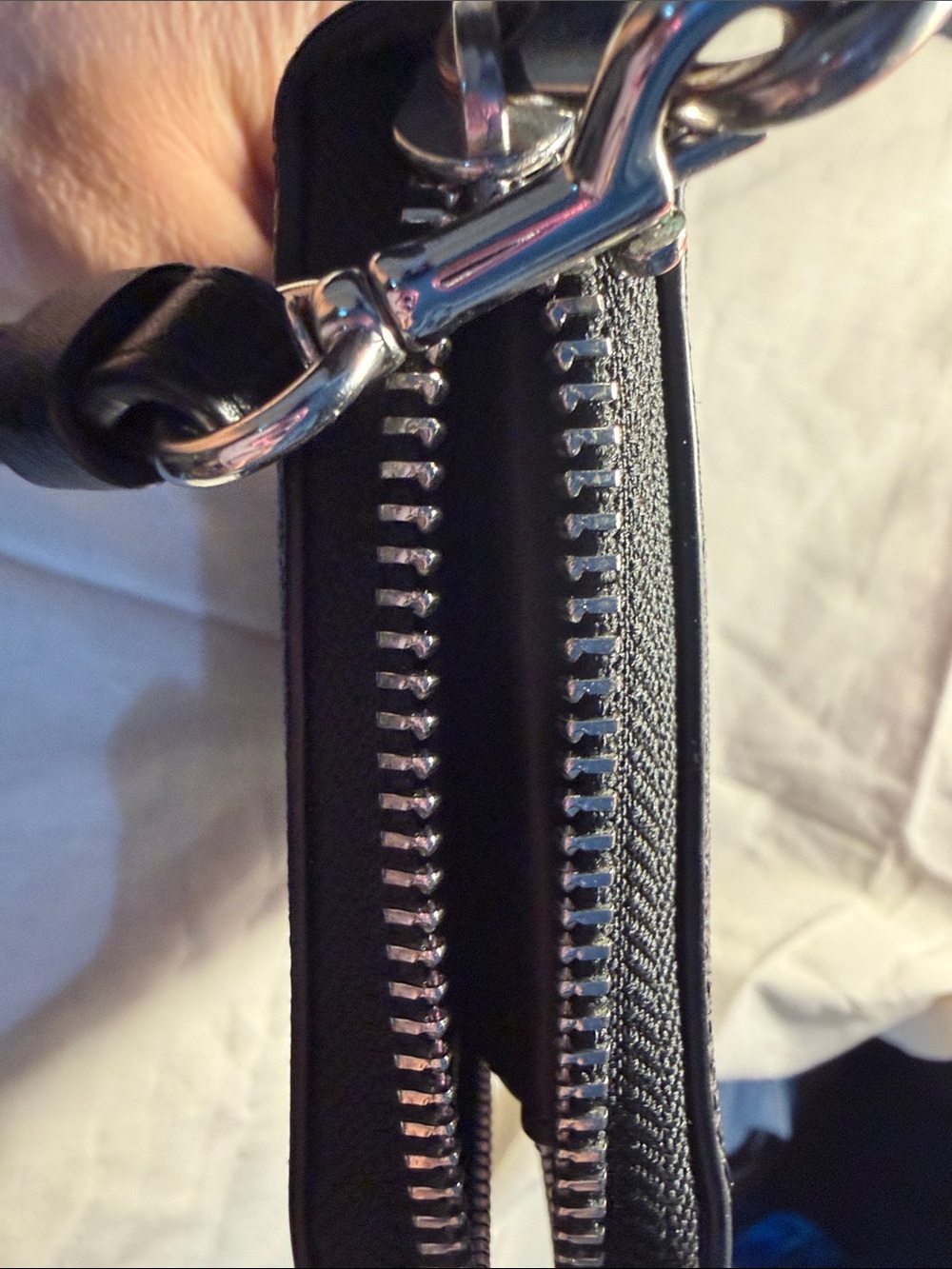 Coach Black Signature Zip-Around Wallet with Silver Hardware - Picture 8 of 12